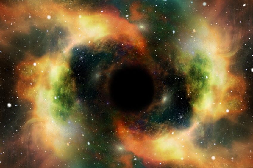 black hole, universe, galaxy